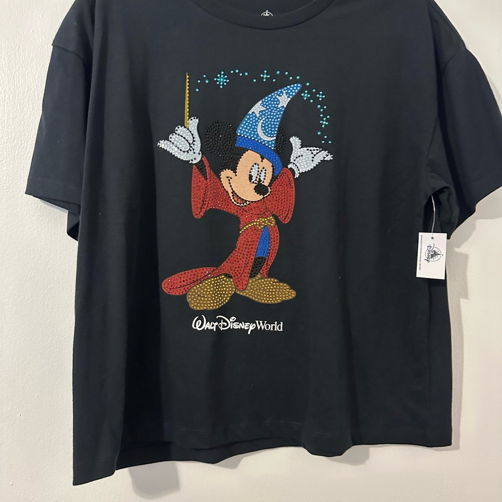 Walt Disney World Sorcerer Mickey Black Graphic Tee